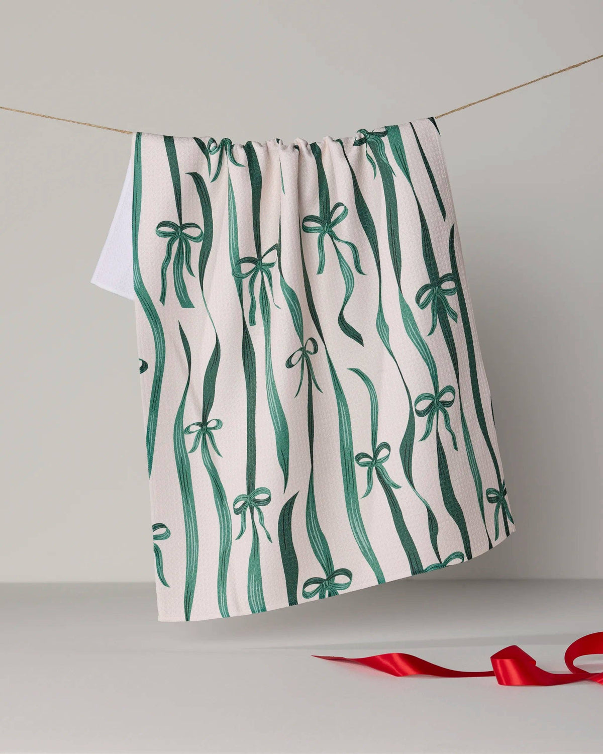Falling Ribbon Tea Towel - Holiday 2026
