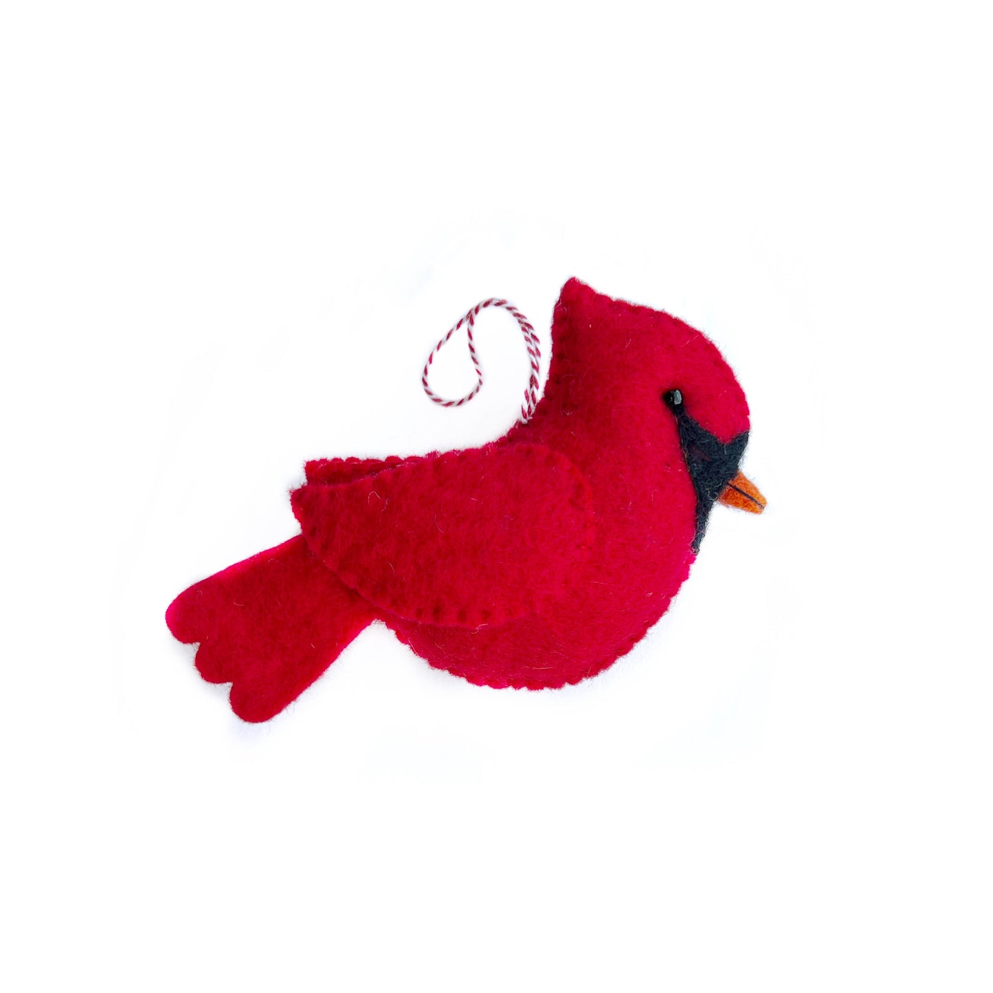 Large Cardinal Felt Wool Christmas Ornament  