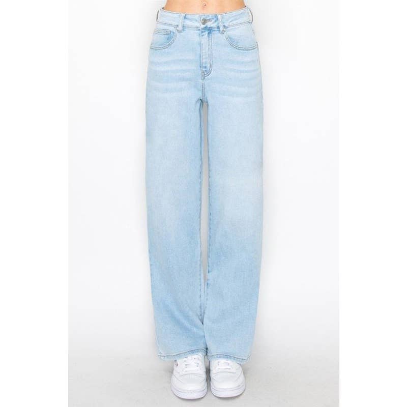 Wax Jeans-Straight Wide Leg Jeans