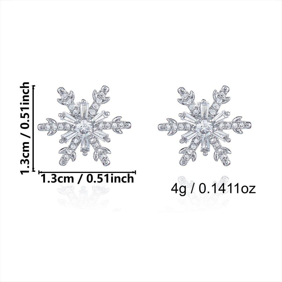 Rhinestone Snowflake Christmas Earrings