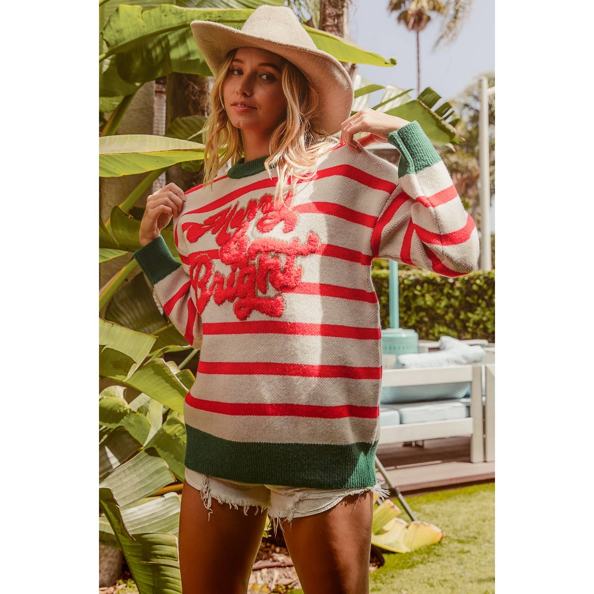 Christmas Stripe Knit Top