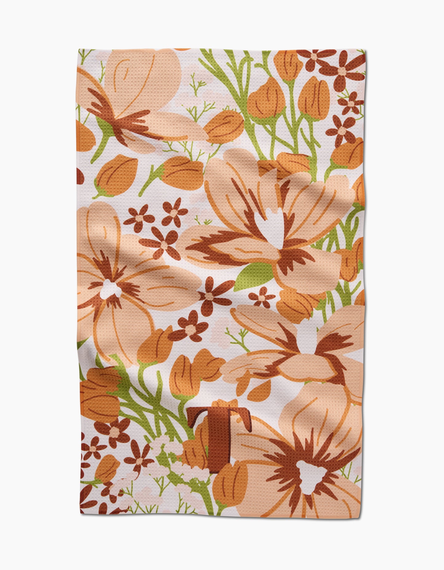 Geometry Monogram Floral Tea Towel