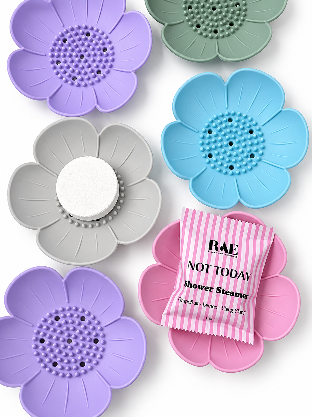 Shower Steamer Tray - Flower - Flexible Silicone Soap Tray