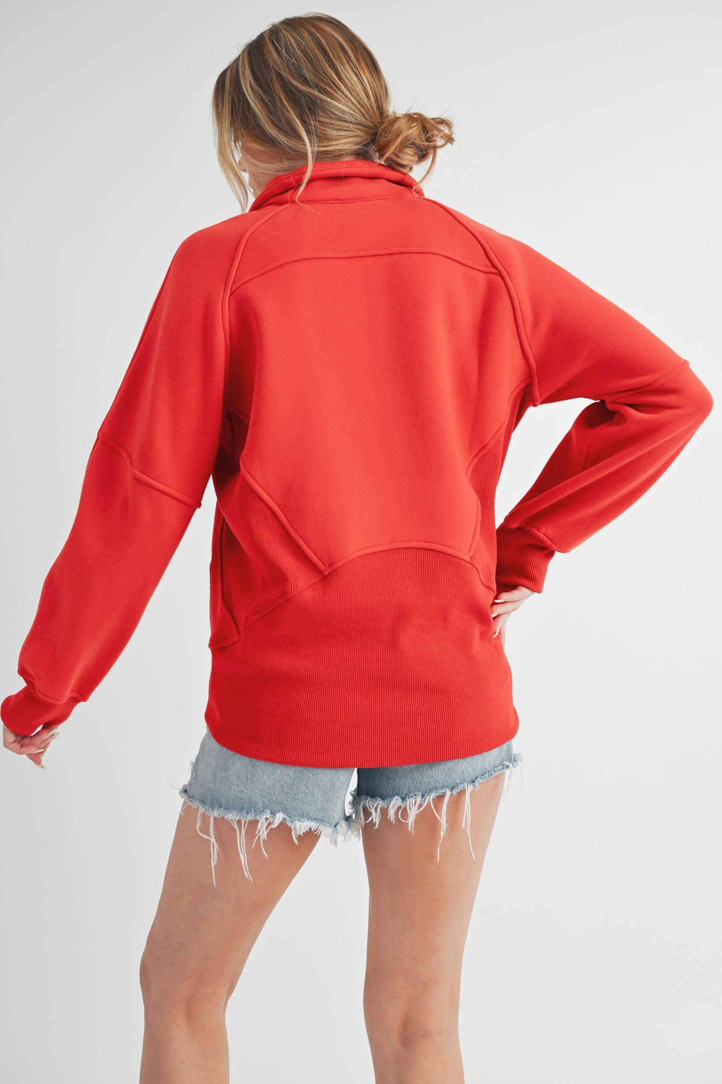 Long Funnel Neck Half Zip