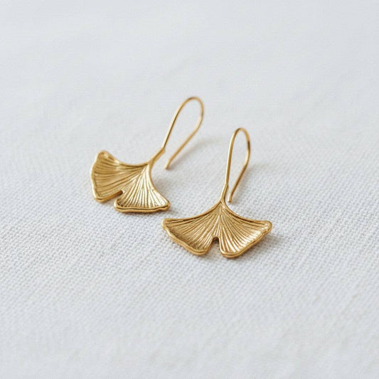 Artistic Ginkgo Leaf Drop Earrings