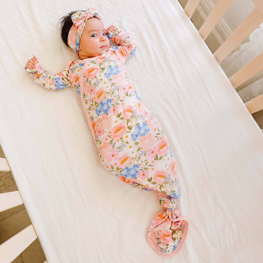 Bamboo Newborn Knotted Gown - Penelope