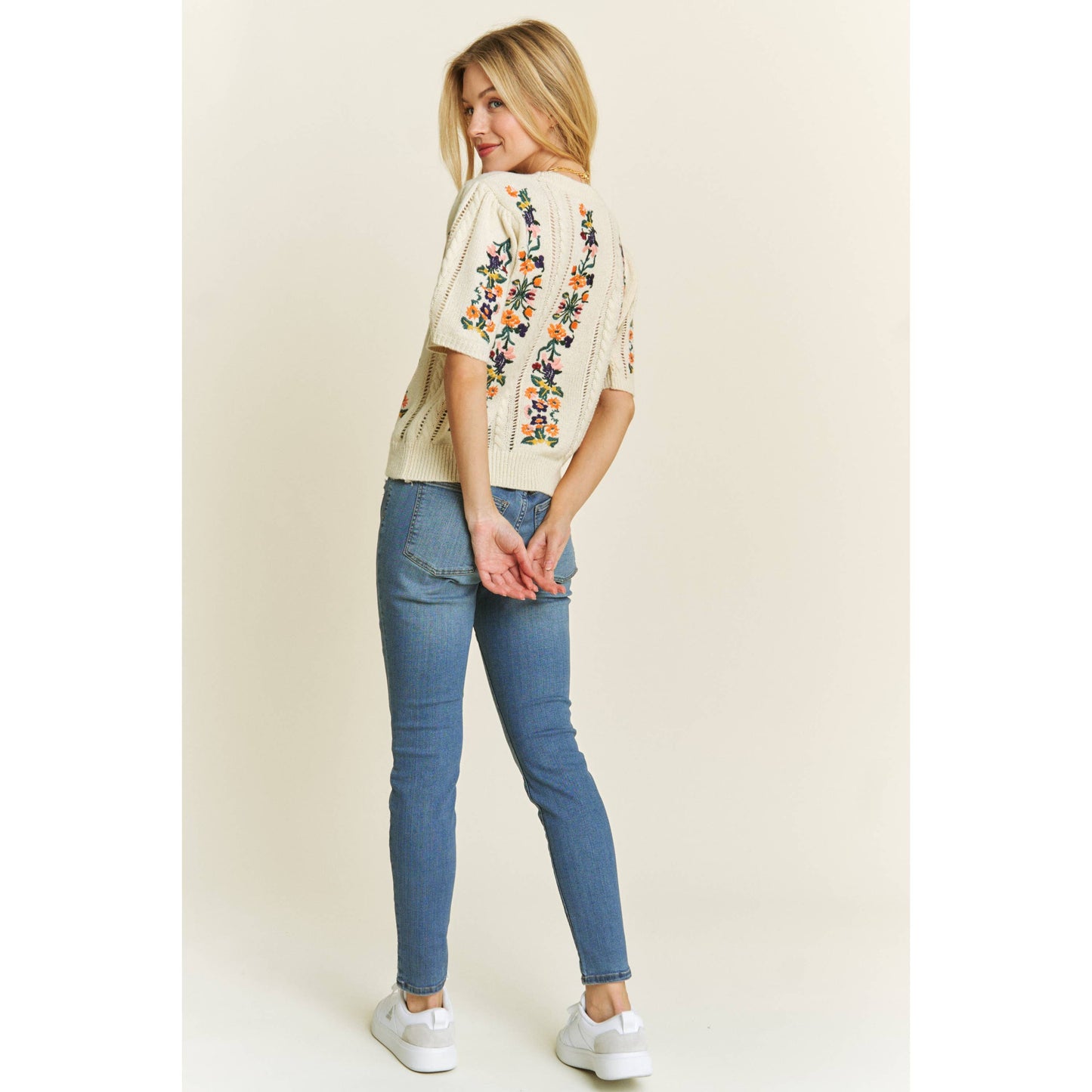 Floral Embroidery Sweater