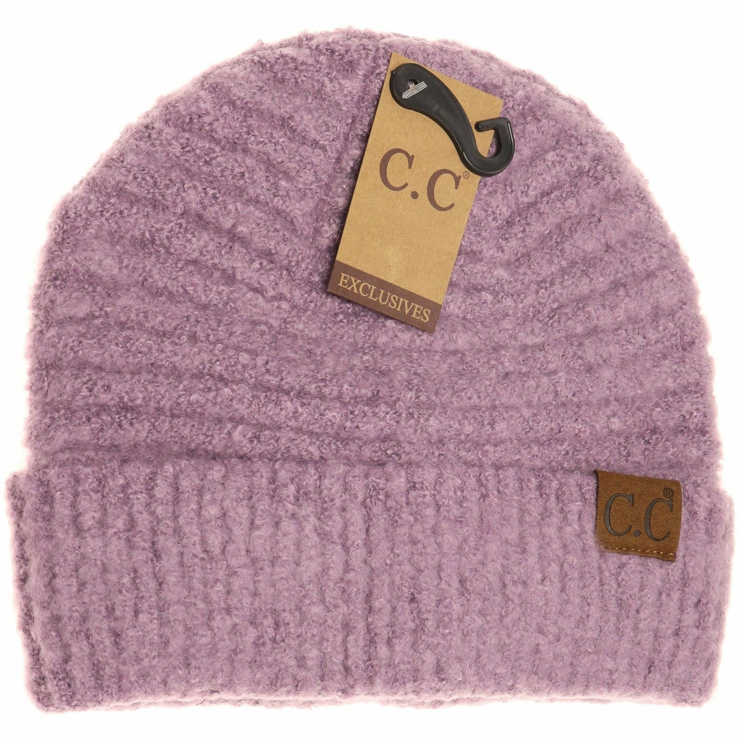 CC Beanie Solid Boucle Knit Cuff