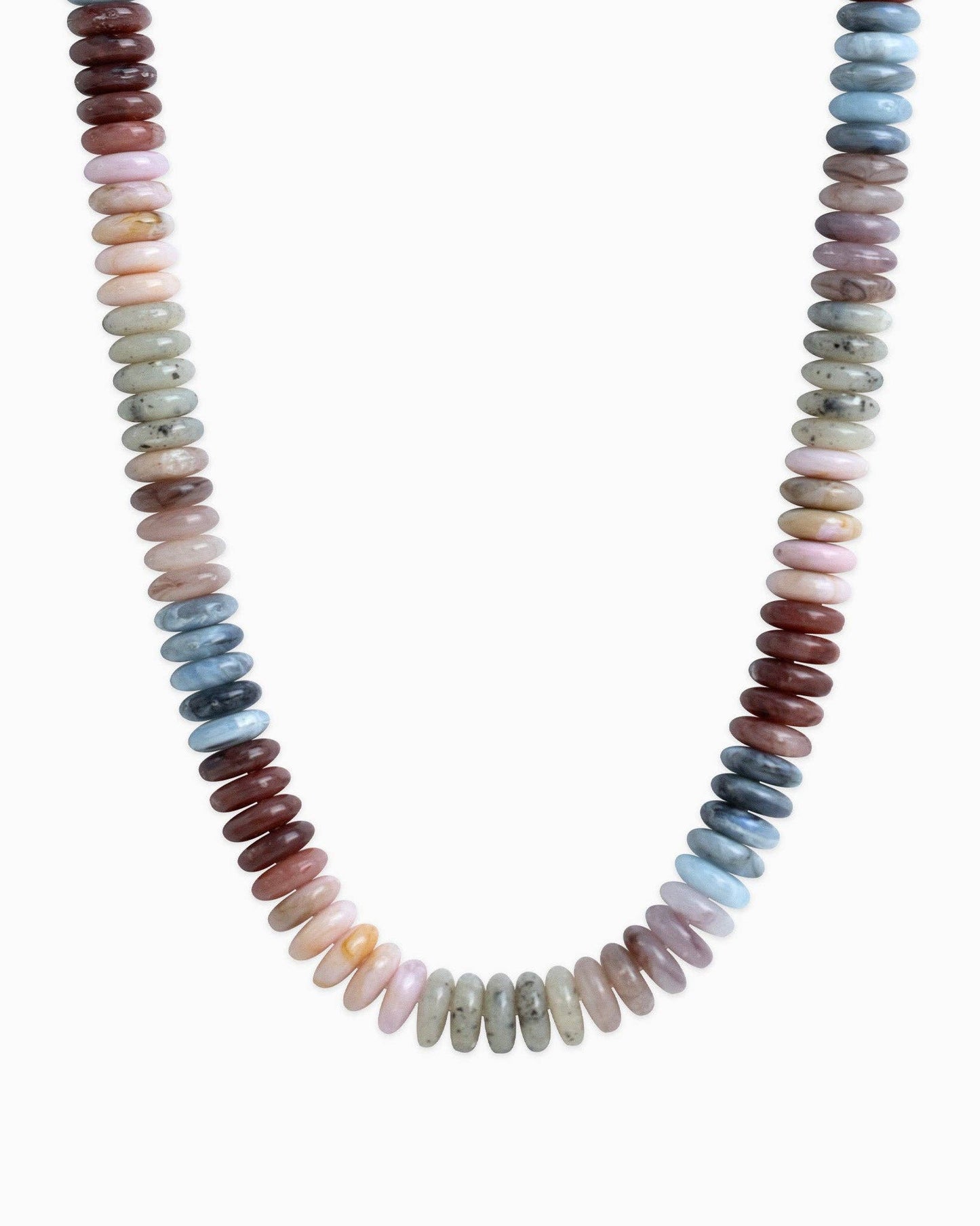 Neutral Color Wide Marble Beaded Necklace