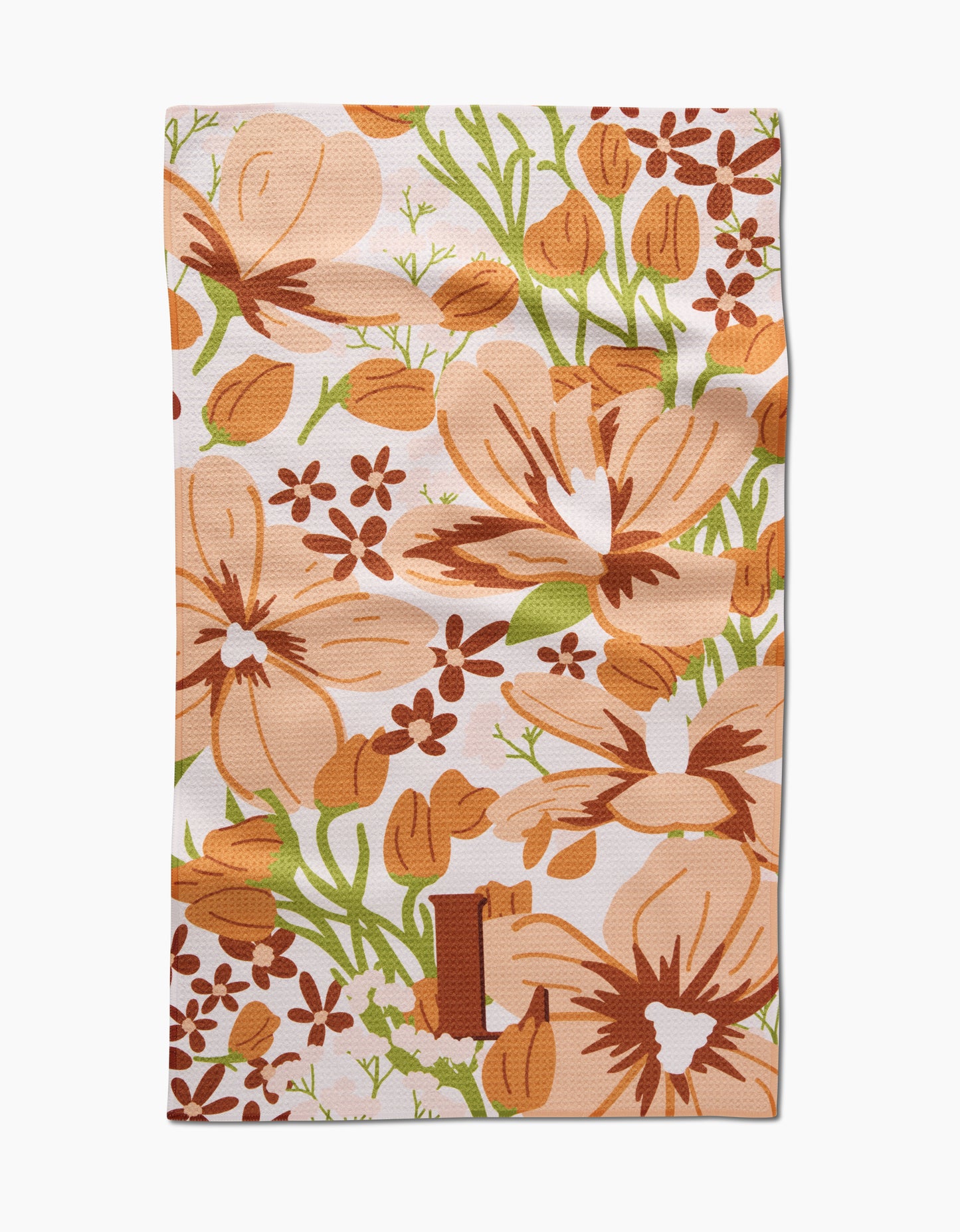 Geometry Monogram Floral Tea Towel