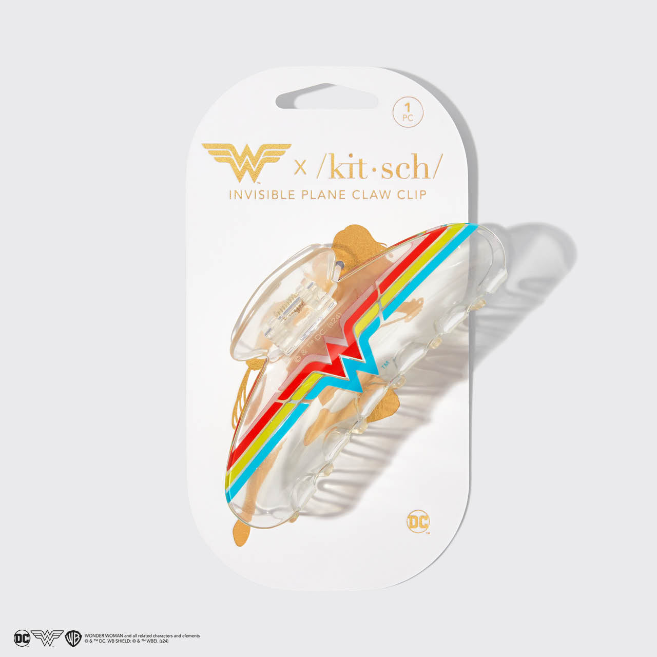 Kitsch x Wonder Woman Clear Acrylic Printed Clip