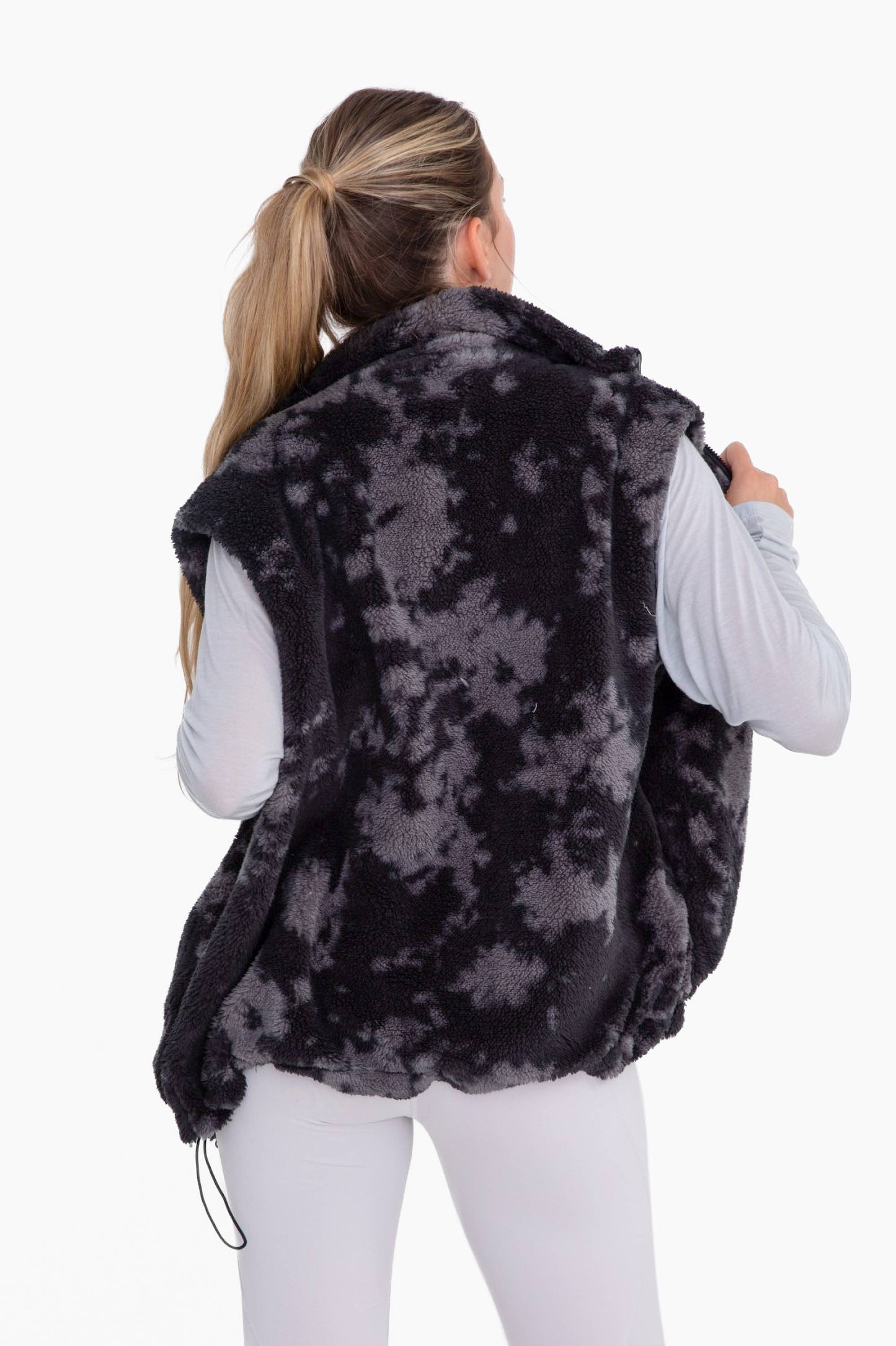 Dark Inkblot Oversized Sherpa Vest