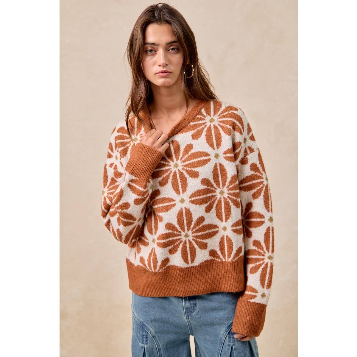 Flower Pattern Sweater
