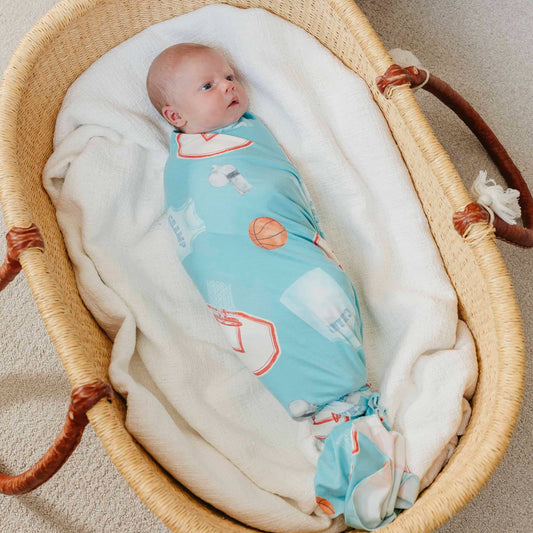 Knit Swaddle Blanket - Slam Dunk
