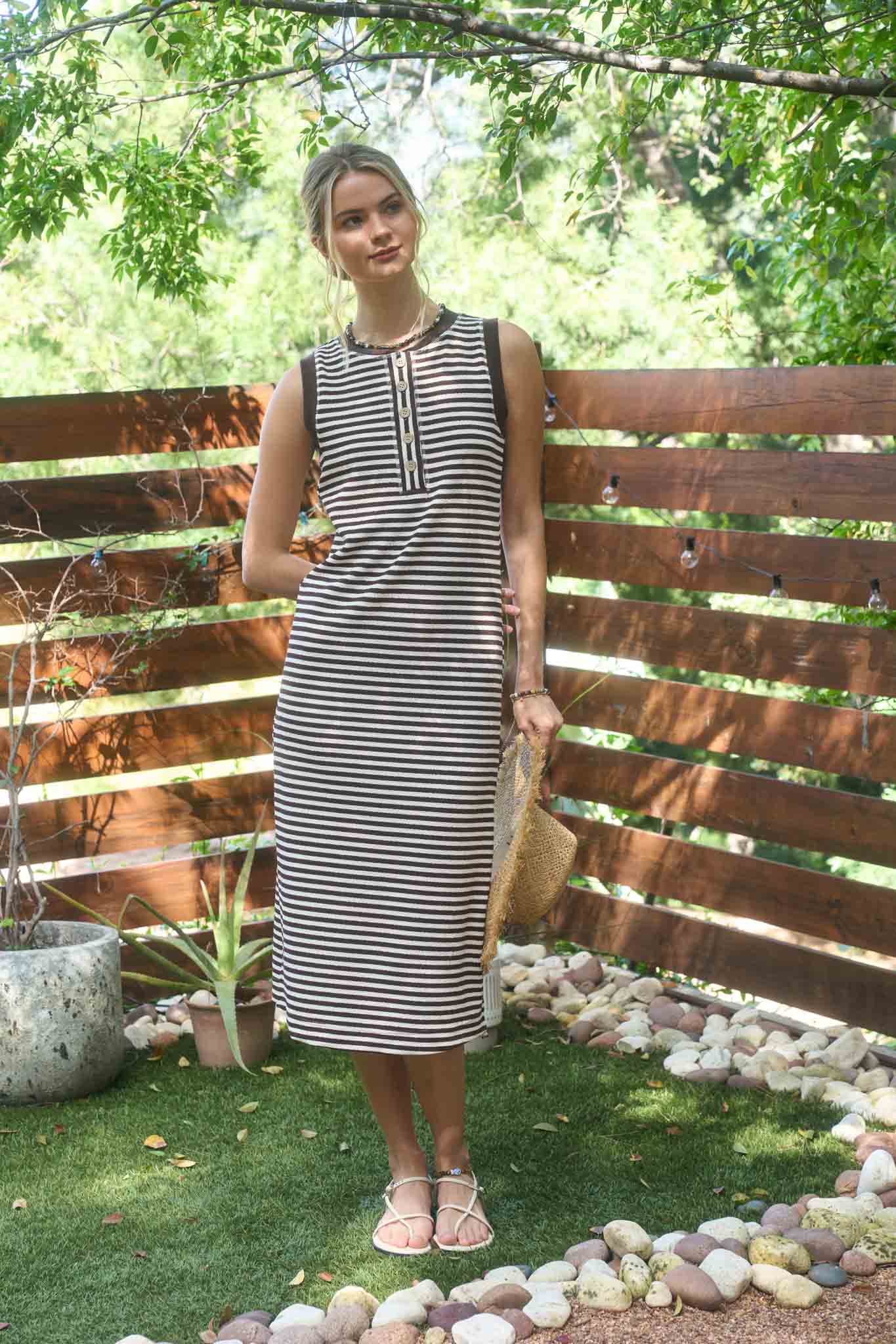 Henley Tank Knit Midi Dress