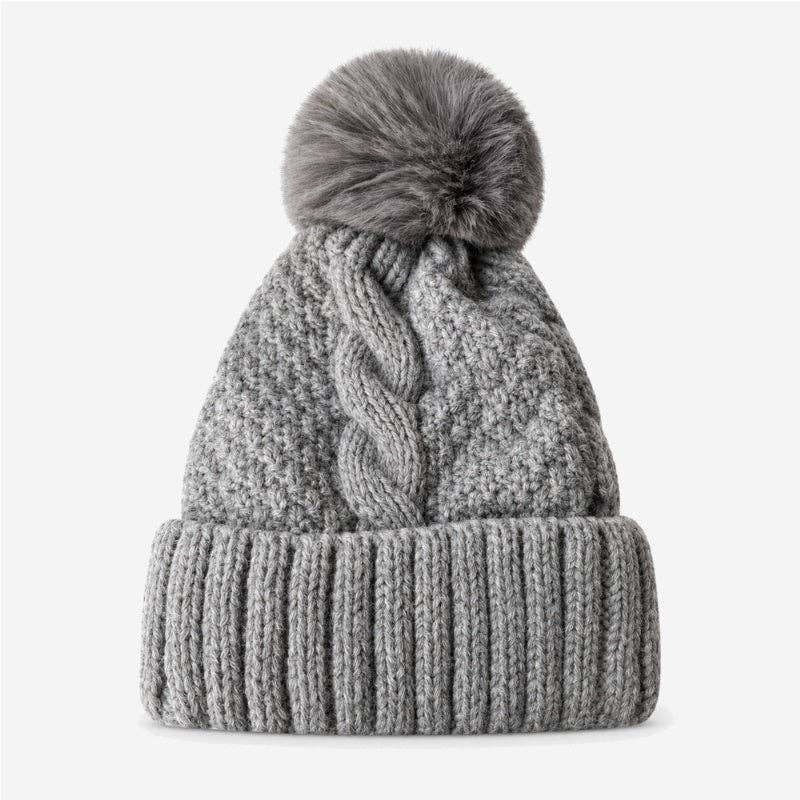 Minimalist Solid Color Fold-Over Cuff Knit Hat 6W6HAT632