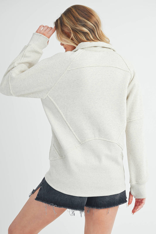 Long Funnel Neck Half Zip