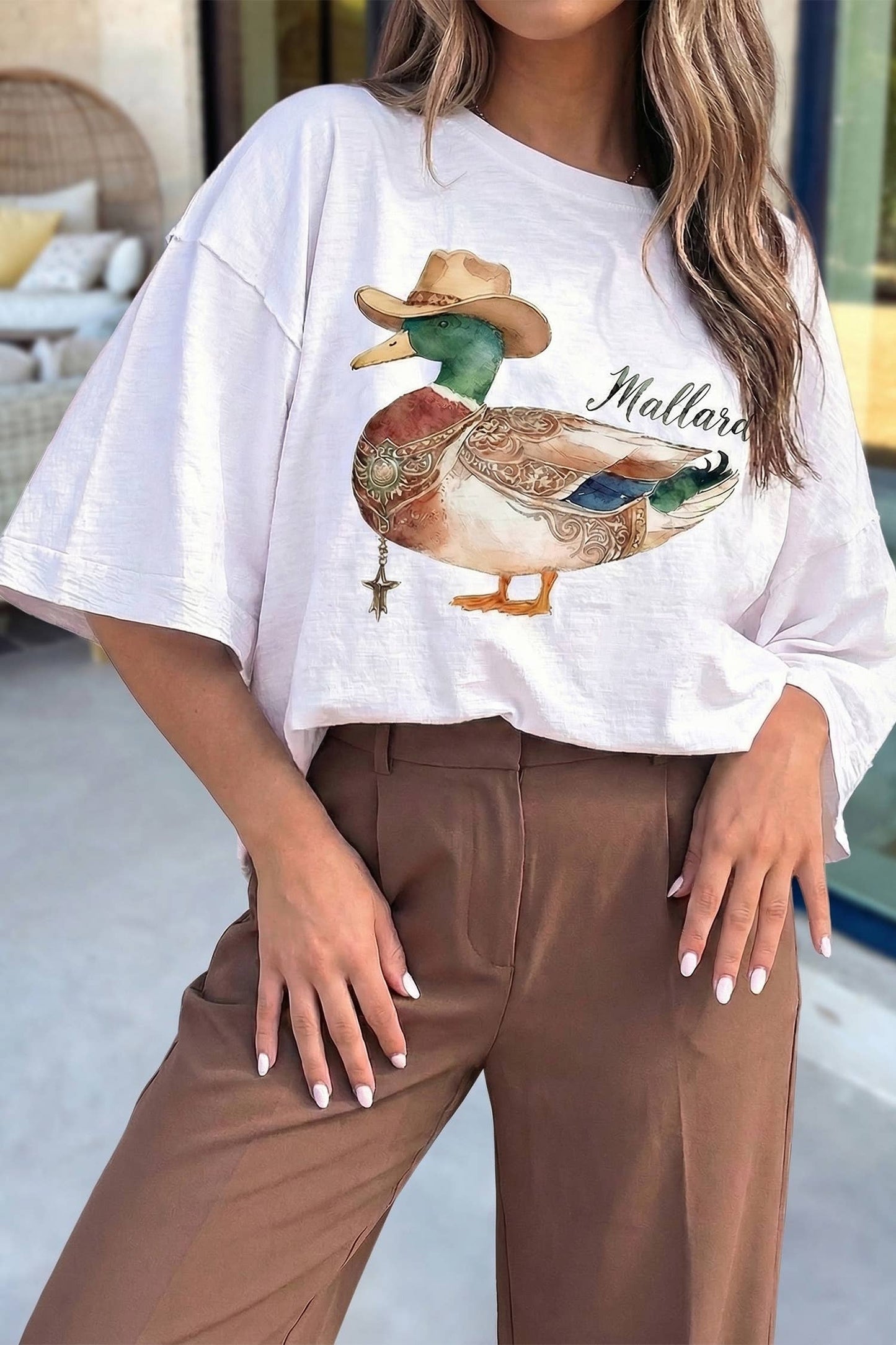 Mallard Duck Short Sleeve Oversized Tee | S-XL