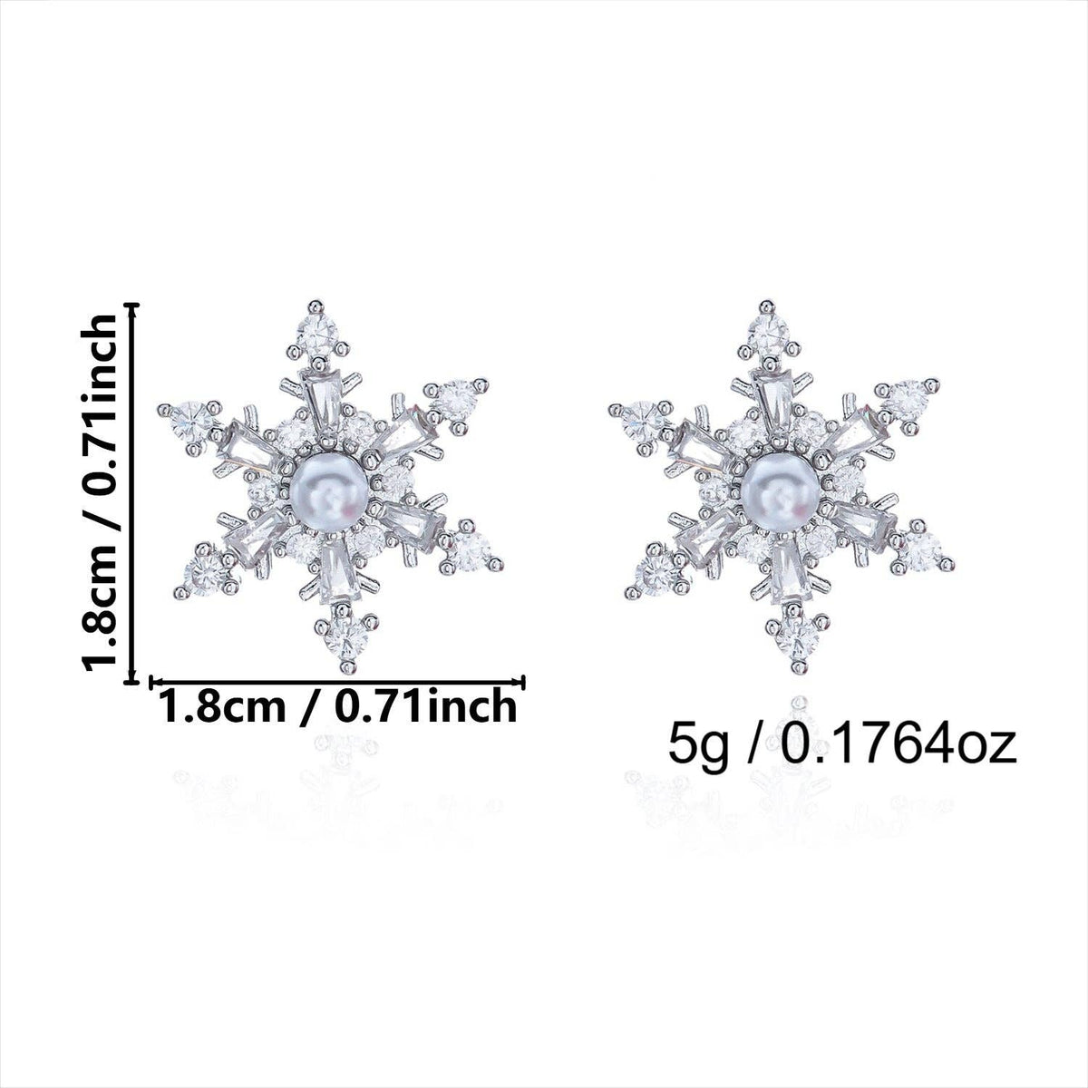 Rhinestone Snowflake Christmas Earrings