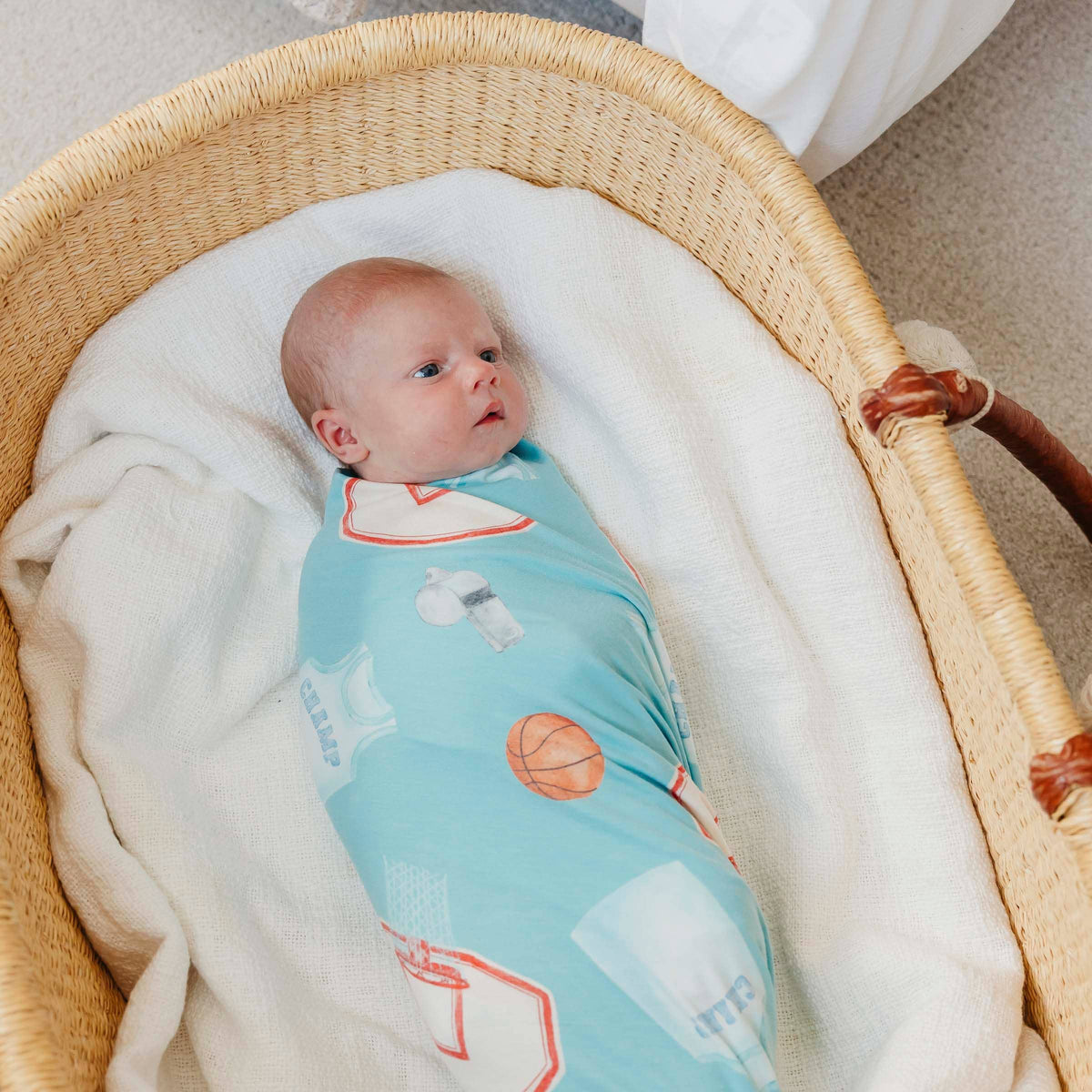 Knit Swaddle Blanket - Slam Dunk