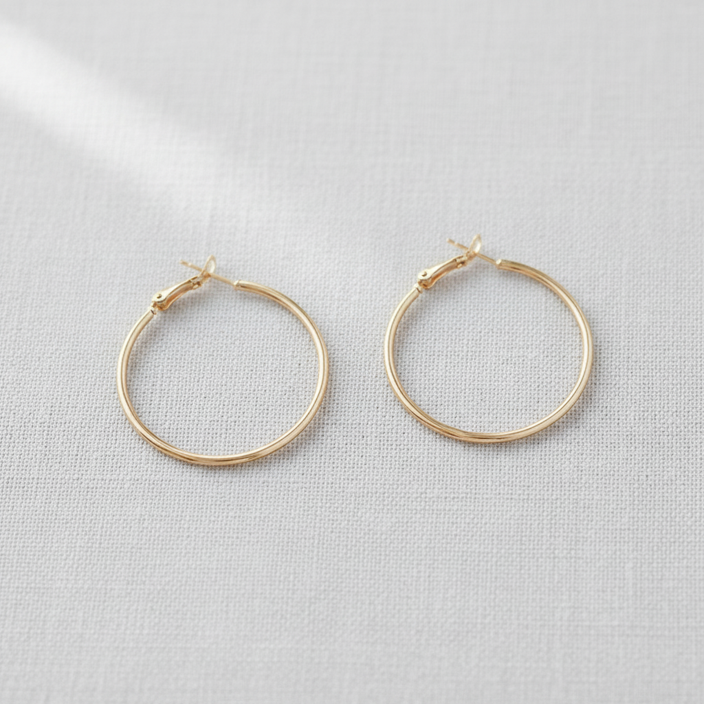 Exquisite Silver Circle Stud Earrings
