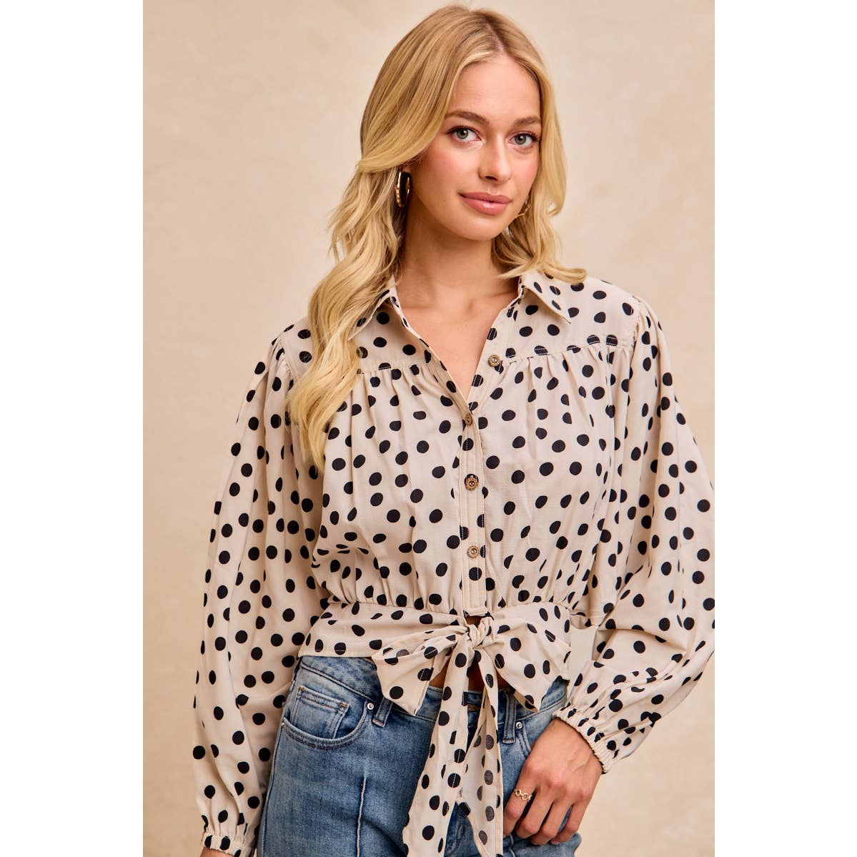 Polka Dot Print Blouse