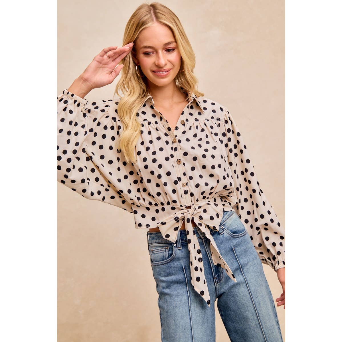 Polka Dot Print Blouse