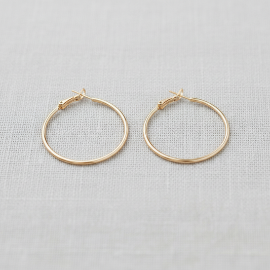 Exquisite Silver Circle Stud Earrings