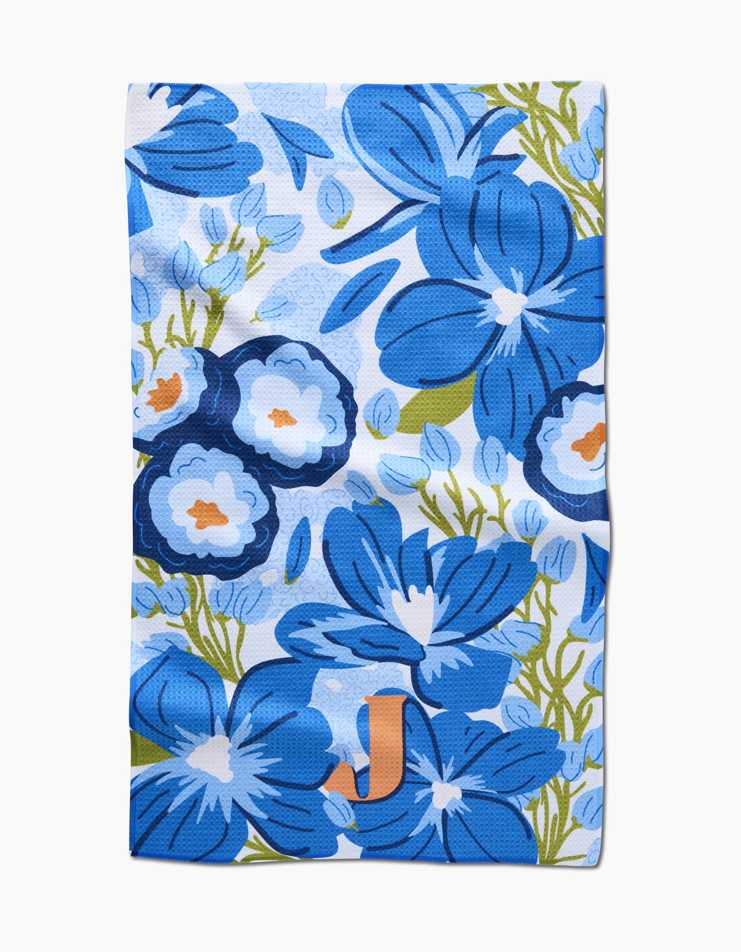 Geometry Monogram Floral Tea Towel