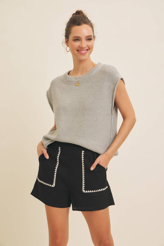 Loose Fit Exposed Seam Top