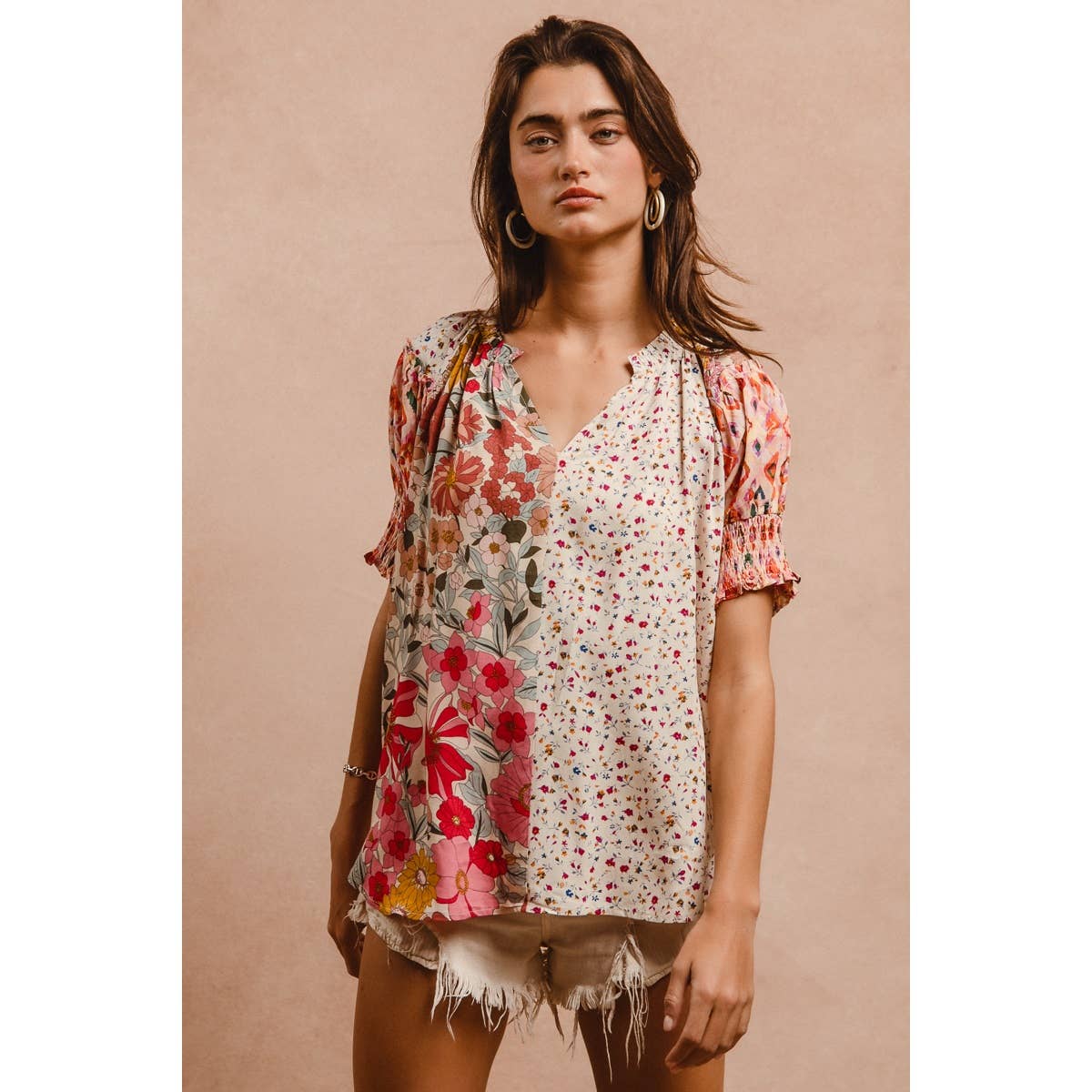 Woven Mix & Match Peasant Top