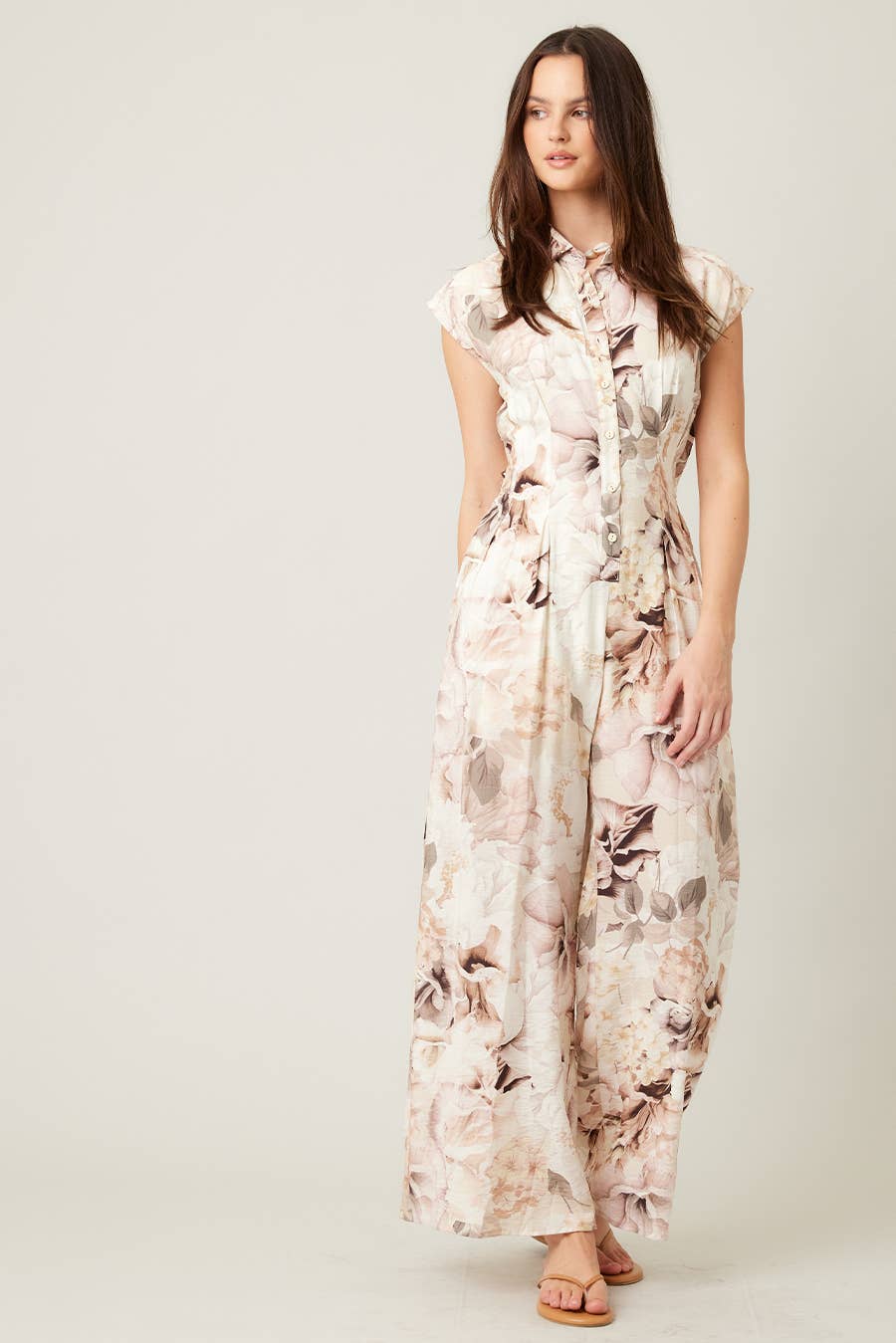 Spring Printed Cut Out Jumpsuit