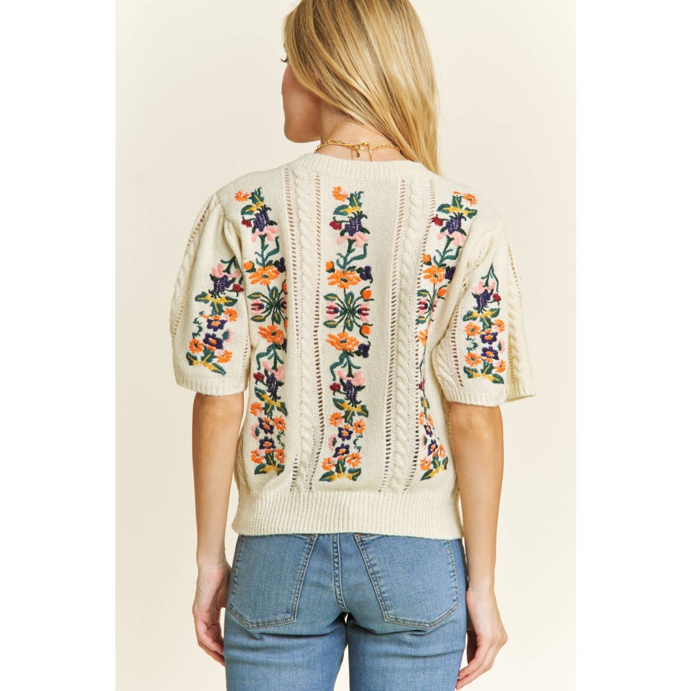 Floral Embroidery Sweater