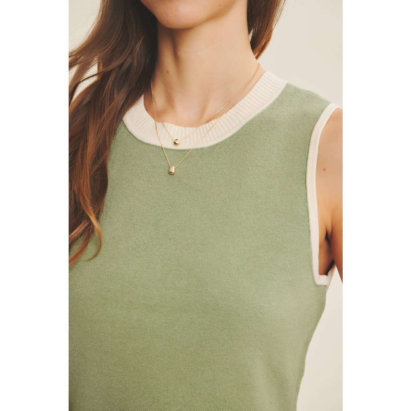 Scallop Sweater Tank Top