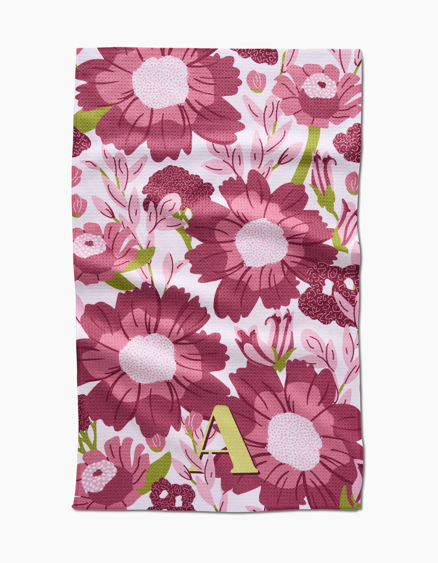 Geometry Monogram Floral Tea Towel