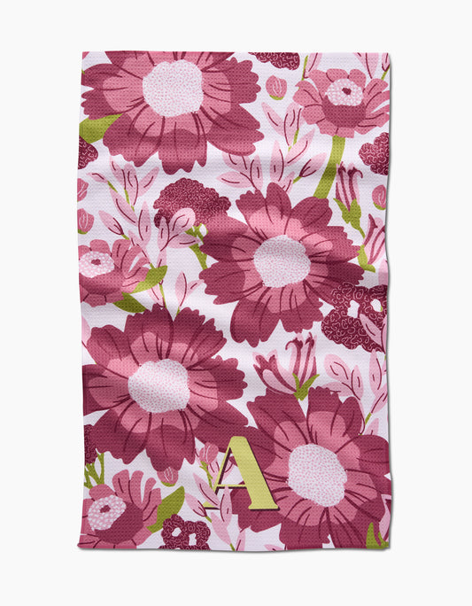 Geometry Monogram Floral Tea Towel