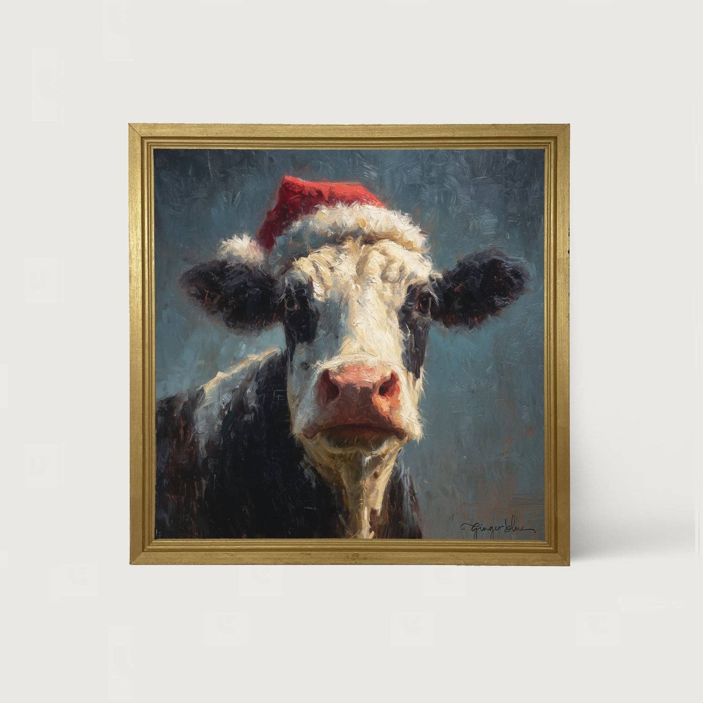 Santa Hat Cow