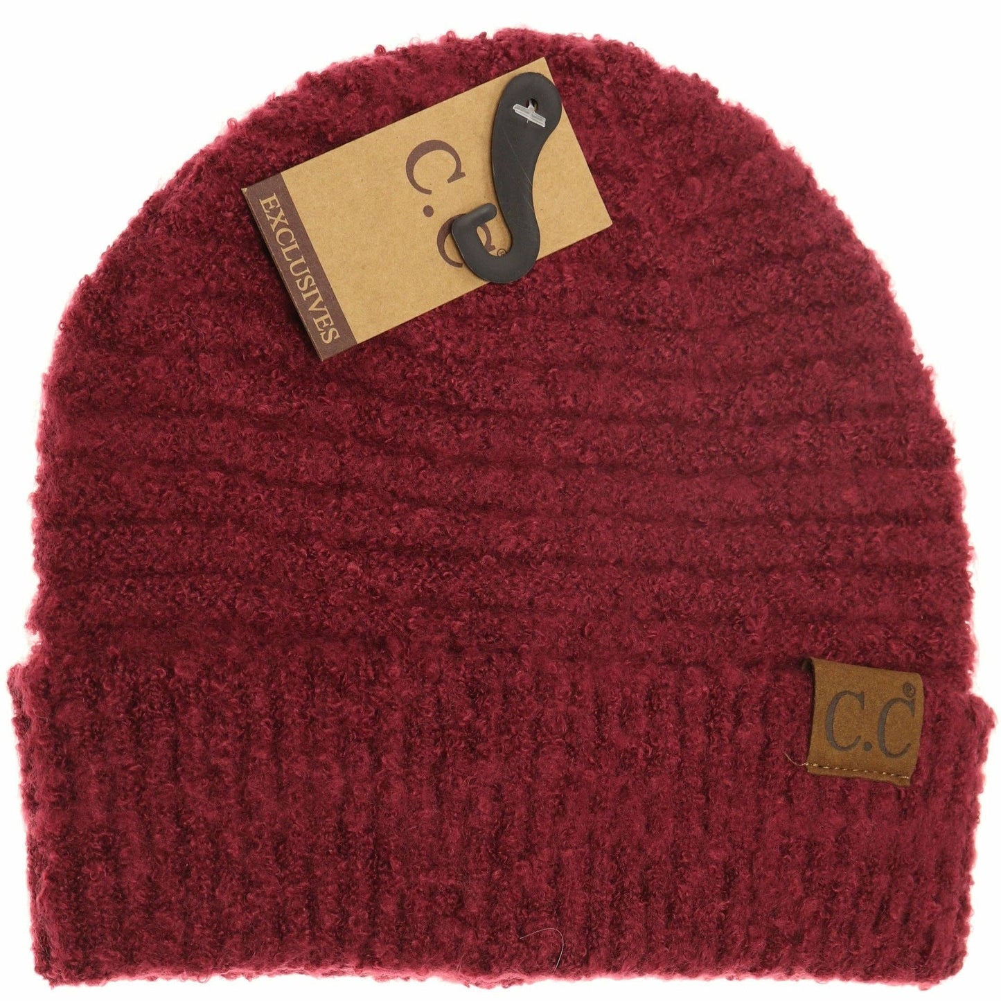 CC Beanie Solid Boucle Knit Cuff