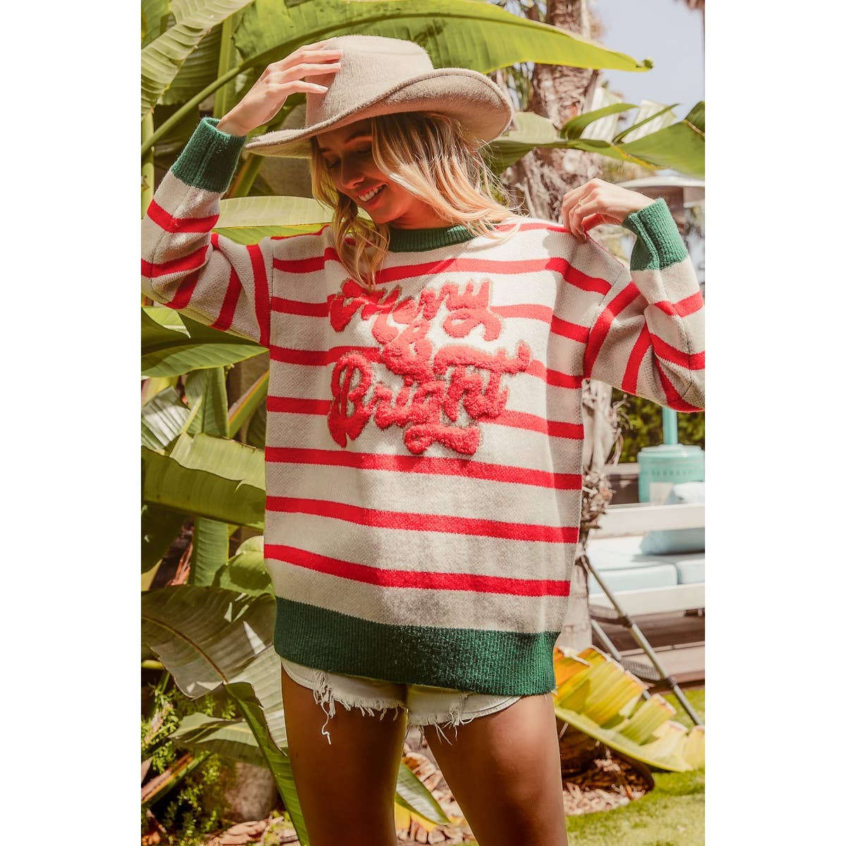 Christmas Stripe Knit Top