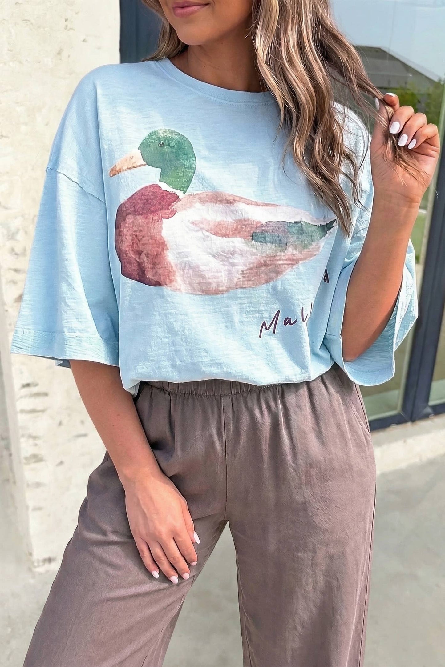 Mallard Duck Short Sleeve Oversized Tee | S-XL