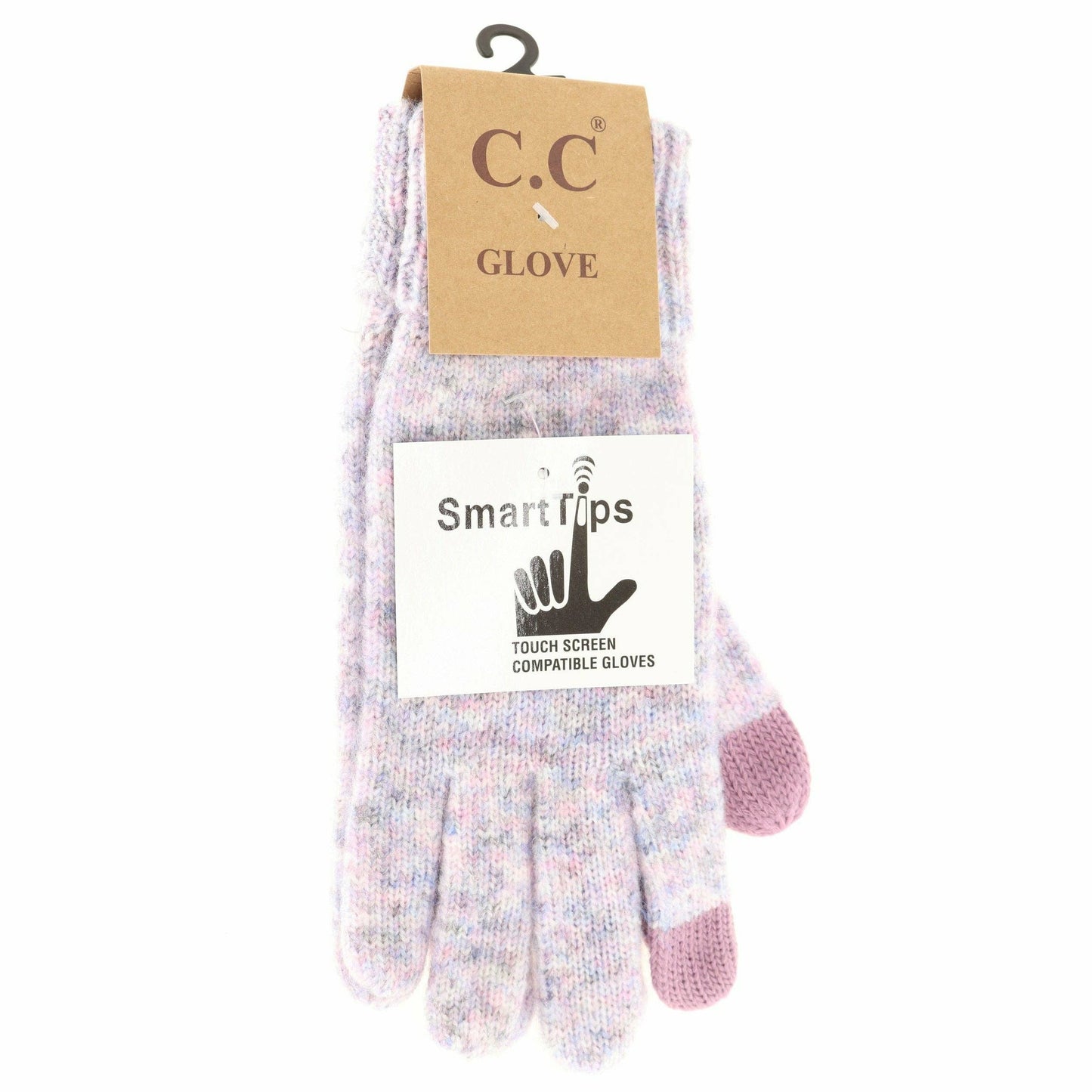 Soft Ribbed Knit Glove G2074P: Sand Multi