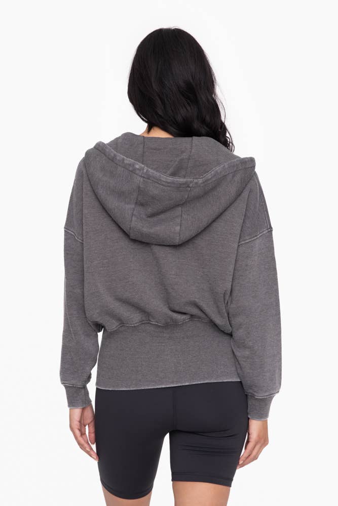 Fleece Hoodie Jacket with Tapered Sleeves