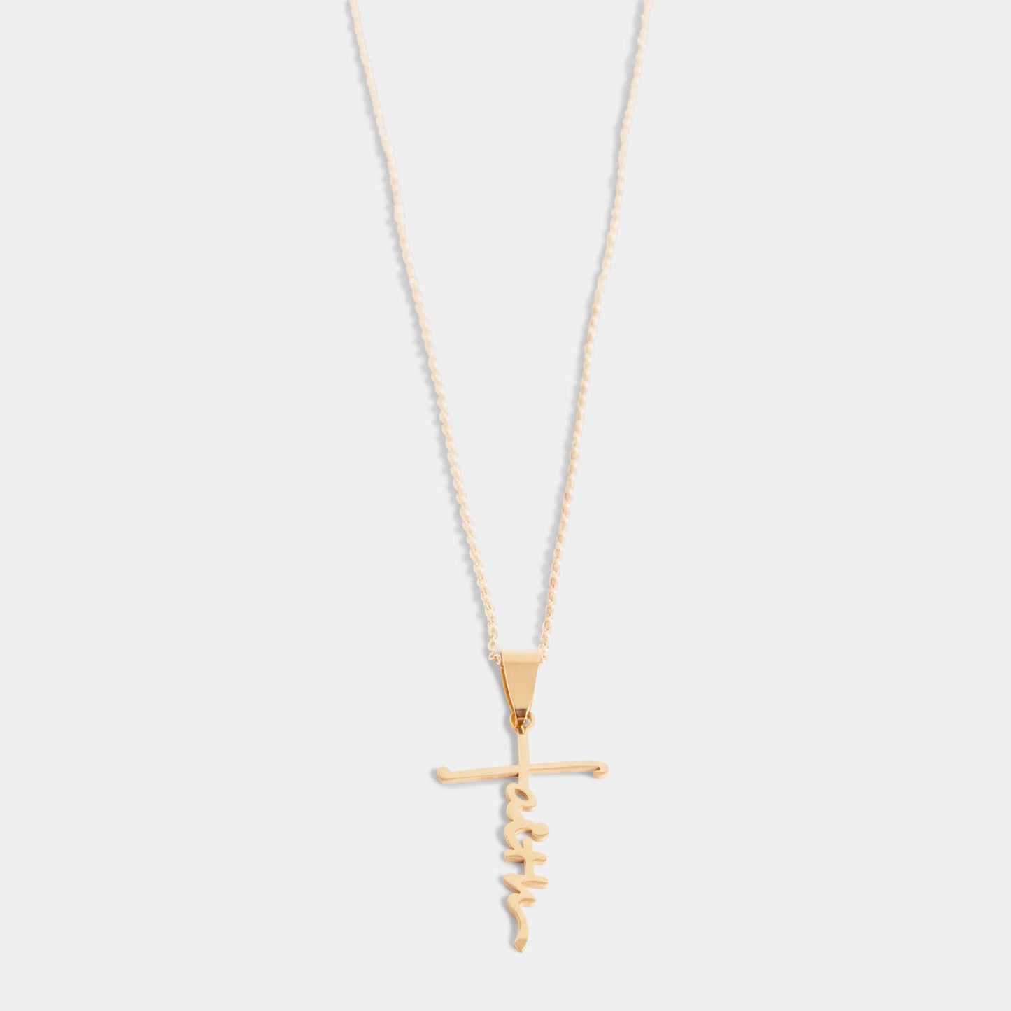 Faithful Cross Necklace - Gold