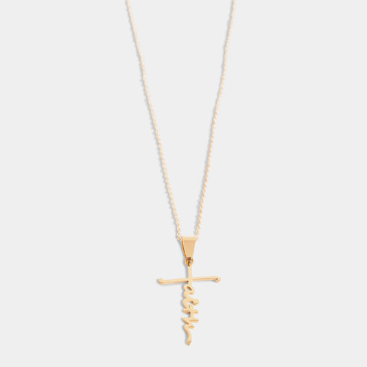 Faithful Cross Necklace - Gold