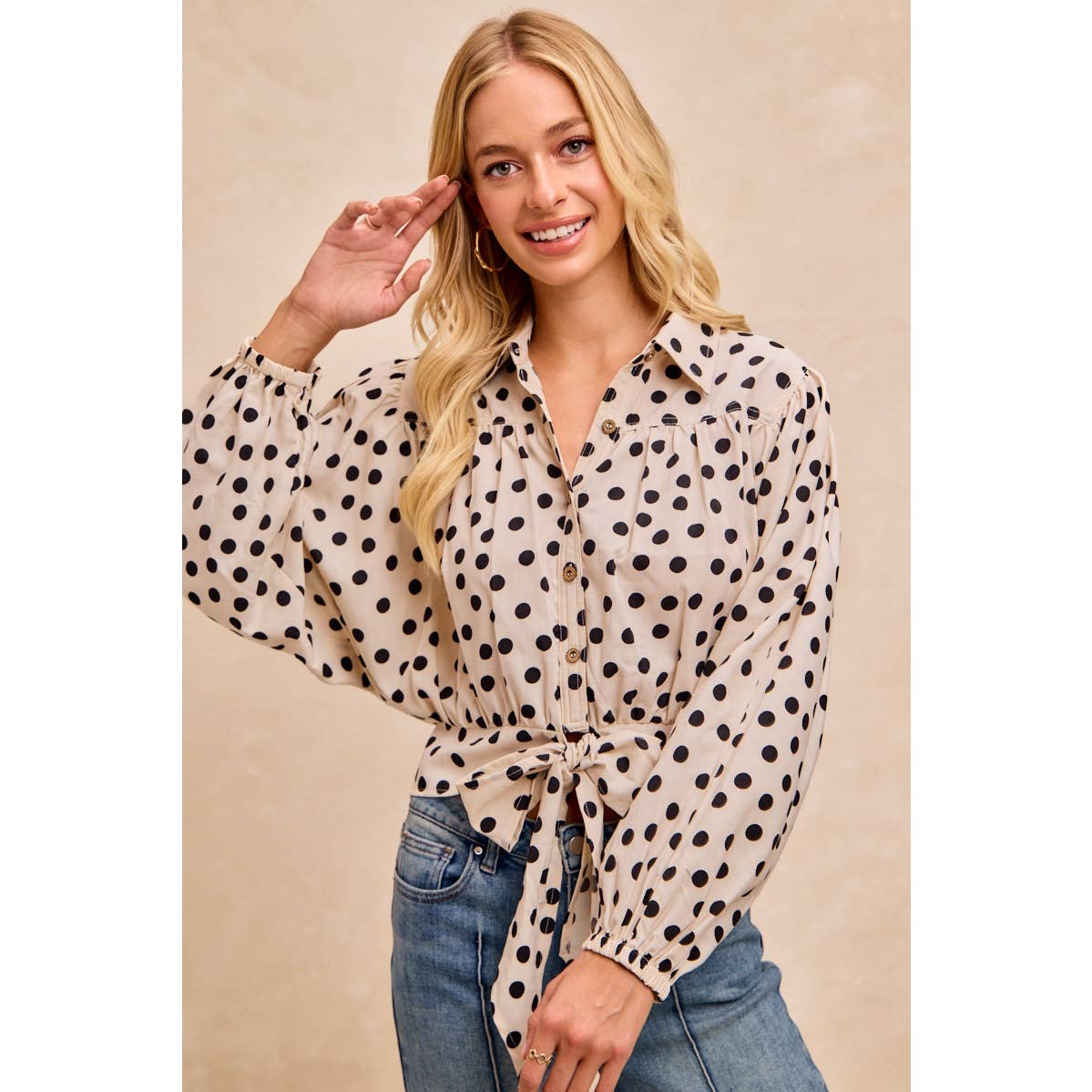 Polka Dot Print Blouse