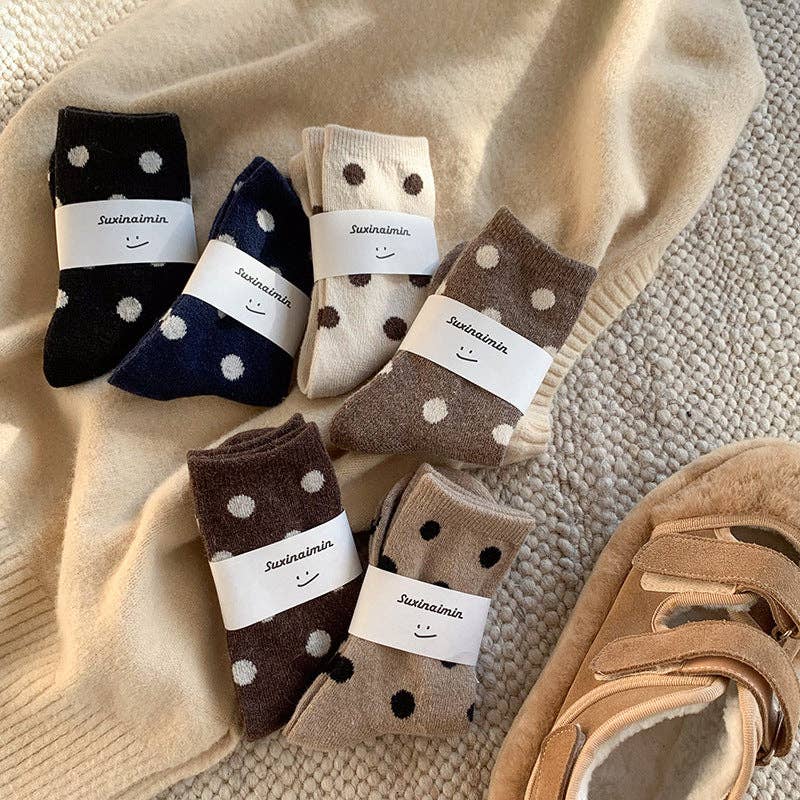 Color Block  Polka Dot Socks