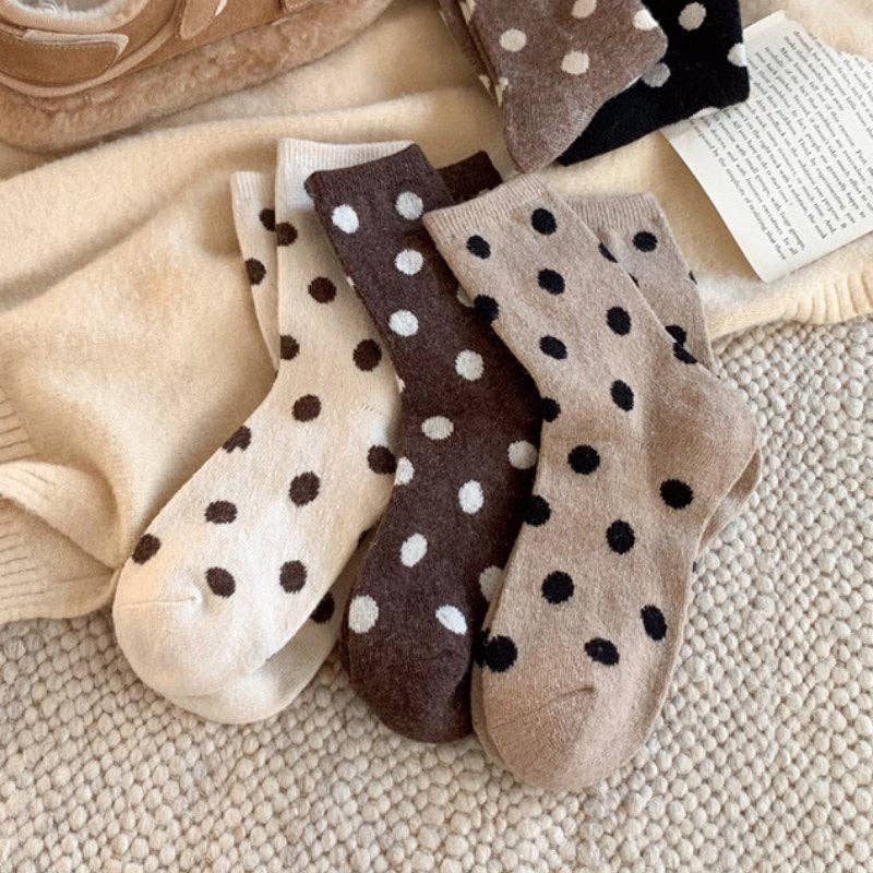Color Block  Polka Dot Socks