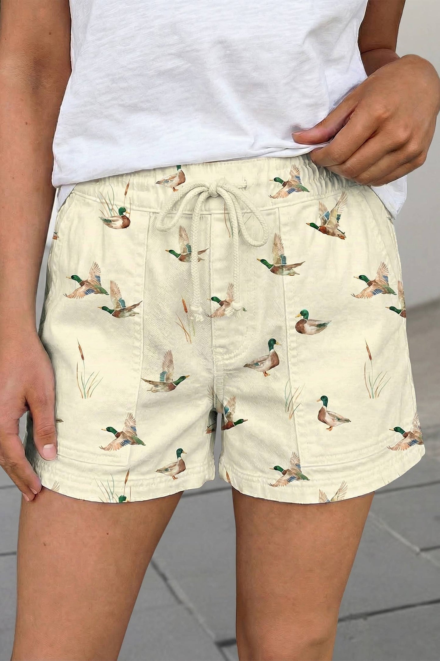 Mallard Duck Drawstring Denim Shorts SS26 | 4-16