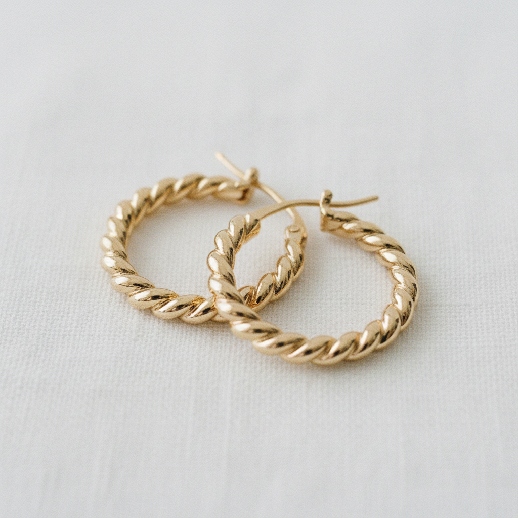 Sculptural Twisted Hoop Earrings