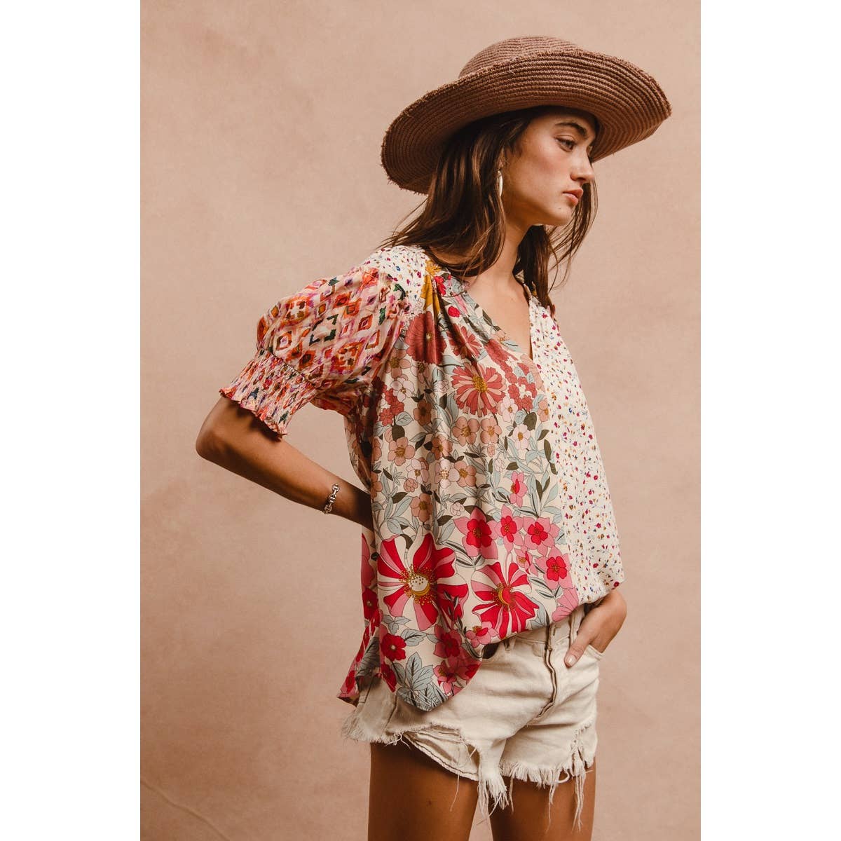 Woven Mix & Match Peasant Top